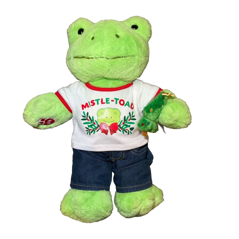 Build A Bear Plush Frog Green Mistle-Toad with Matching Shirt 16" Stuffed Animal